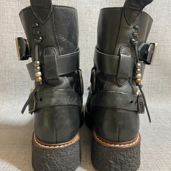 COACH Black Whipstitch High Top Creeper Women's - Picture 9 of 13